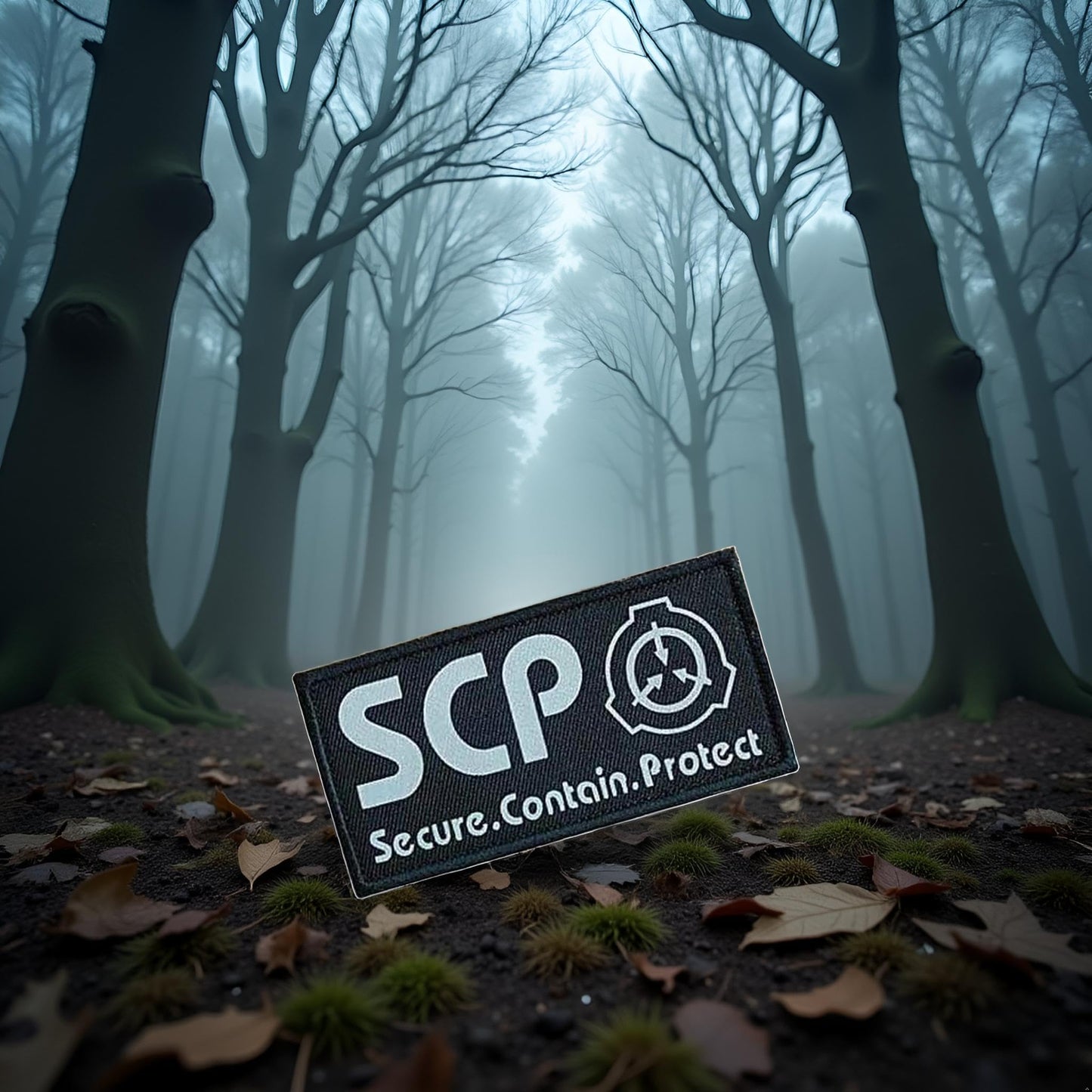 1Pc Black SCP Foundation Special Containment Procedures Foundation Logo Military Hook Loop Tactics Morale Luminous Patch Tactical Bag Accessories,Tactical and Personal Defense