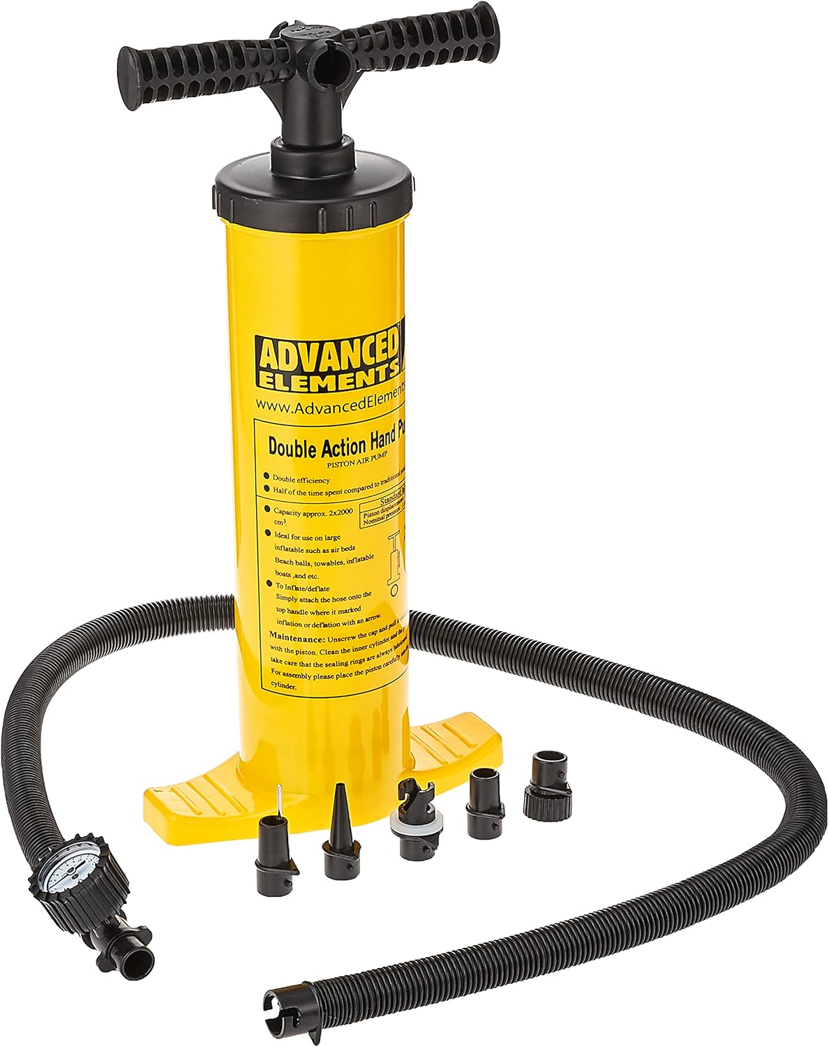 ADVANCED ELEMENTS Double Action Pump w/Pressure Gauge