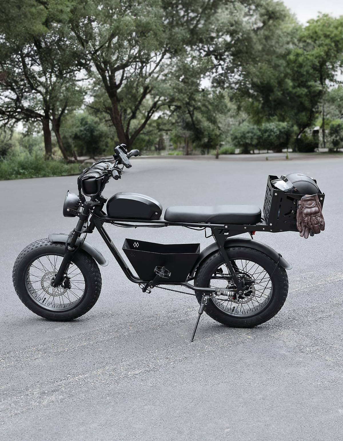 KEMIMOTO Universal Rear Rack Luggage Storage Basket Compatible with Trail 125 CT125 Grom Monkey Navi Super73 Aluminum MOLLE Crate Folding Storage Basket Holder Electric Bike Luggage Rack
