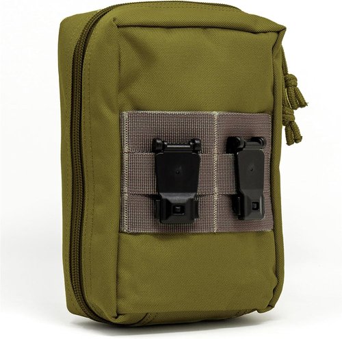 Large Waterproof MOLLE Medic Pouch - Clamshell Opening, Elastic Loops & Rugged 600D Polyester