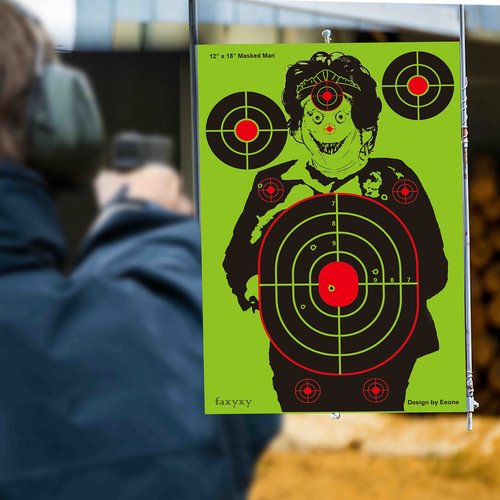 Hunter Splatter Shooting Targets - 12 x18'' Range Paper Targets, Funny & Easily See Your Shots Bright Fluorescent Green Shooting Accessories, Great for All Firearms