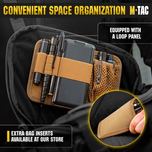 M-Tac Tactical Large Crossbody Bag for Men - Concealed Carry Sling Bag - Black CCW Chest Bag - Elite Sphaera Shoulder Bag (Loop Panel)