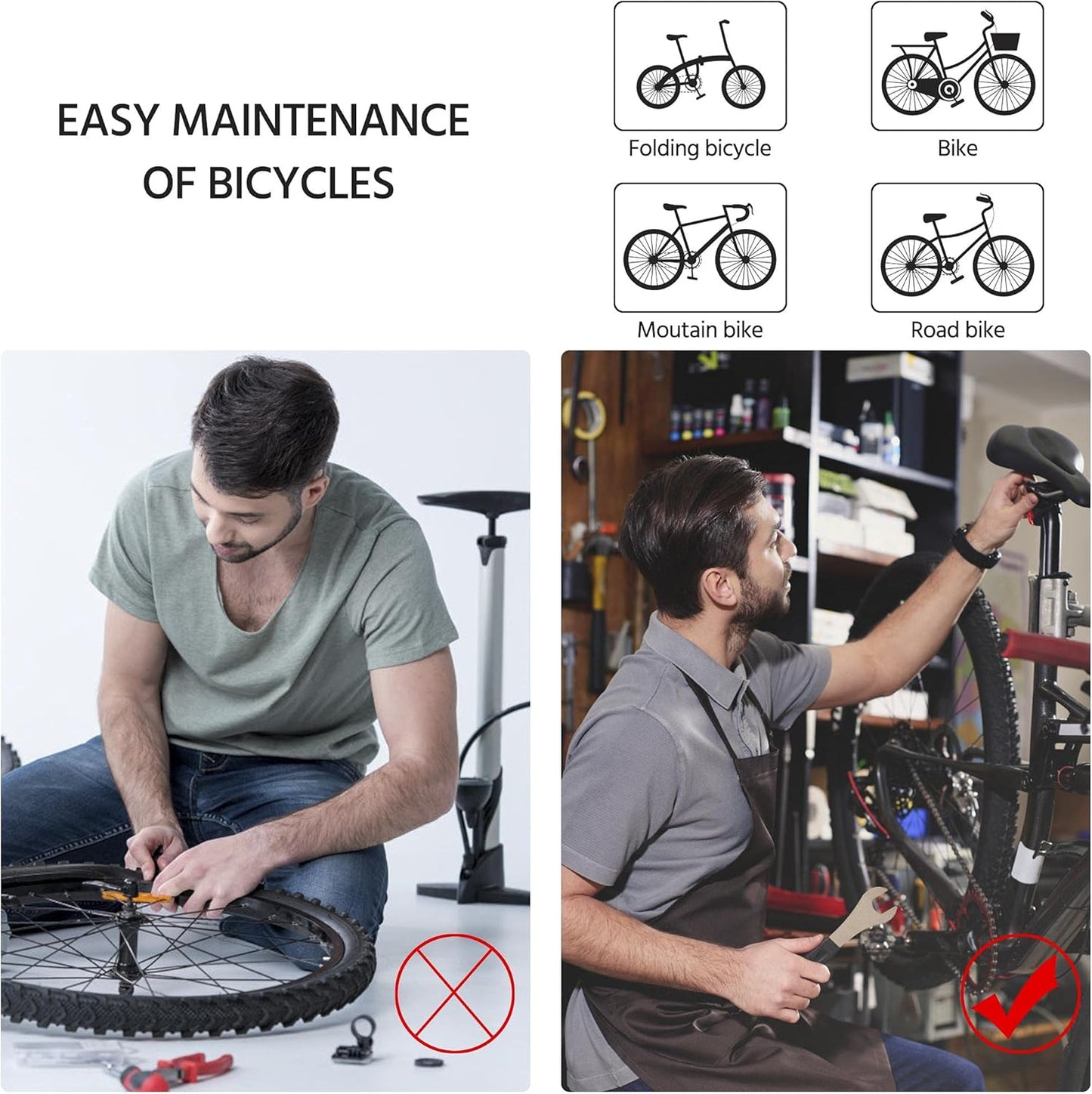 Yaheetech Bike Repair Stand - Height Adjustable Bicycle Workshop Stand with Tool Tray for Road & Mountain Bikes, Red/Blue
