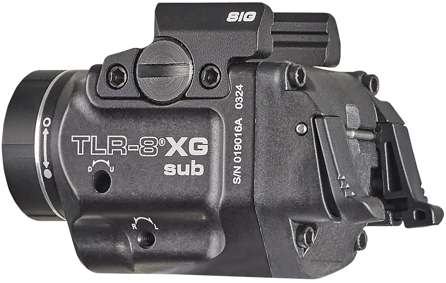 Streamlight 69437 TLR-8 X G sub 500-Lumen Rail-Mounted Tactical Weapon Light with Integrated Green Aiming Laser Exclusively for Sig Sauer P365/XL Closed Rail Systems Only, Black