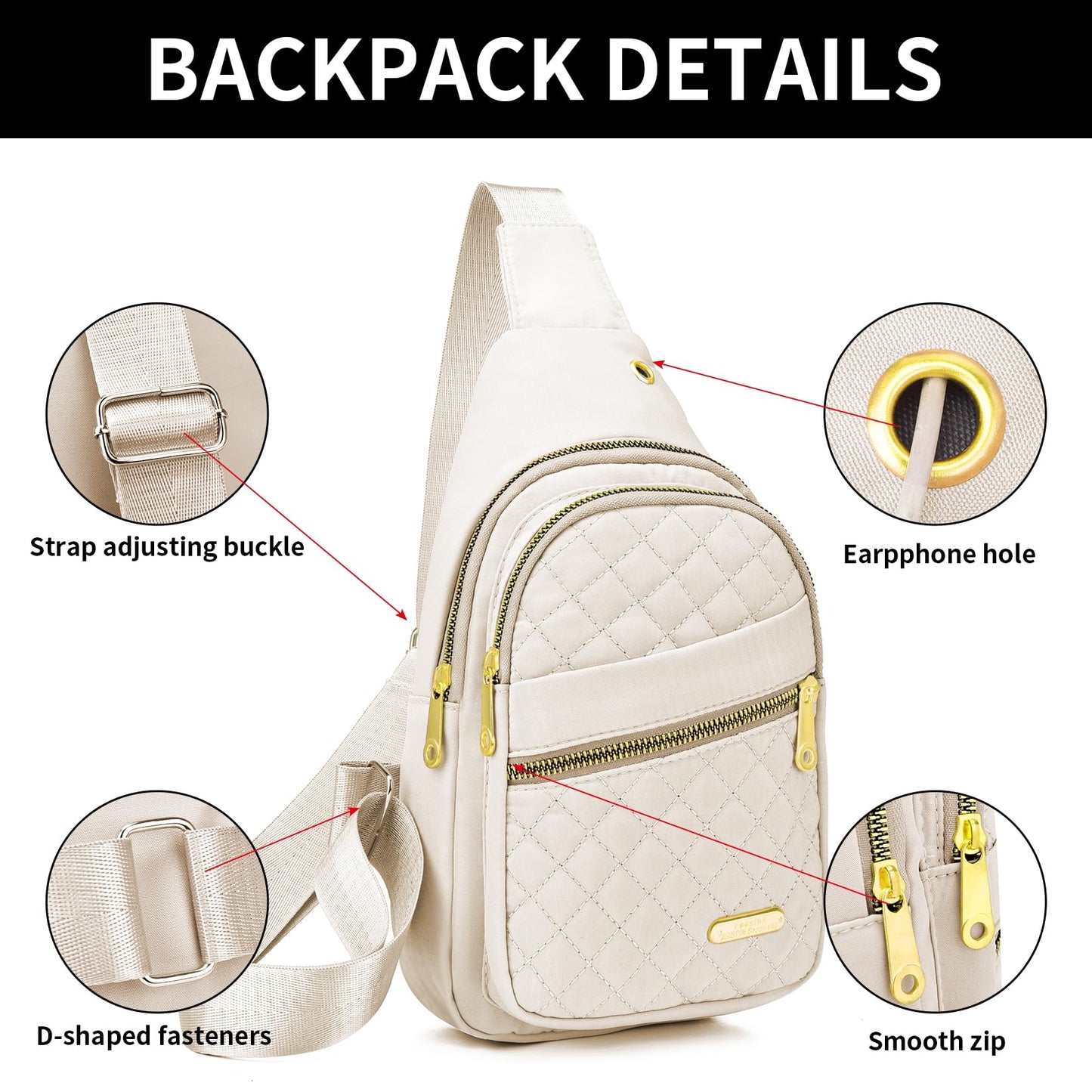 Aisijimo Small Sling Bag For Women Men Casual Crossbody Sling Backpack