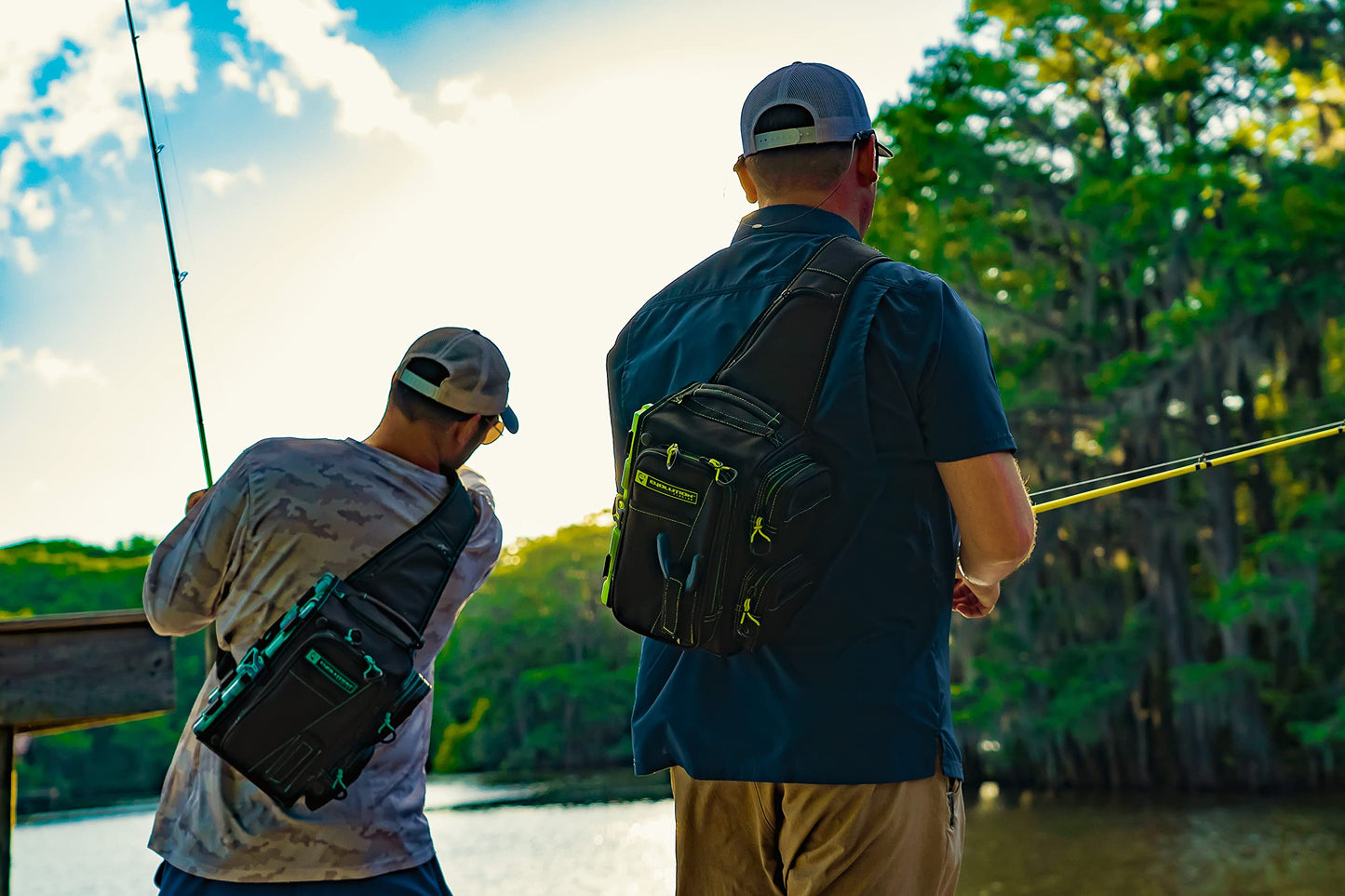 Evolution Fishing Drift Sling Pack,3600,Rucksack w/ 3 Fishing Tackle Trays,Built in Rain Fly,Fishing Sling Pack,Carrying Case