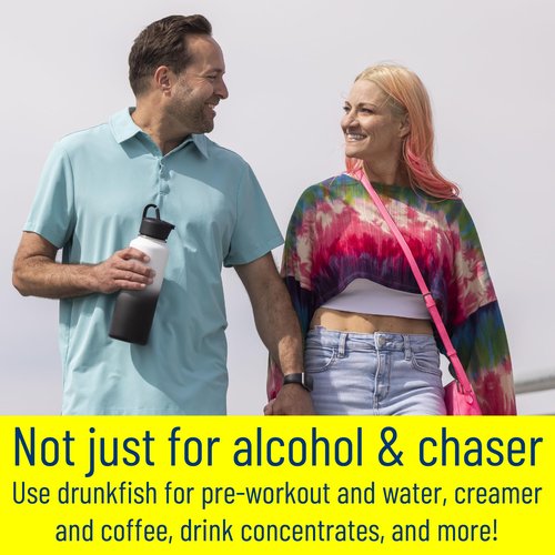 Drunk Fish Lid With Extra Flask | Concealed Lid for Wide Mouth Water Bottles | Covert Beverage Concealment and Enhancement | Secret Compartment Plastic Flask