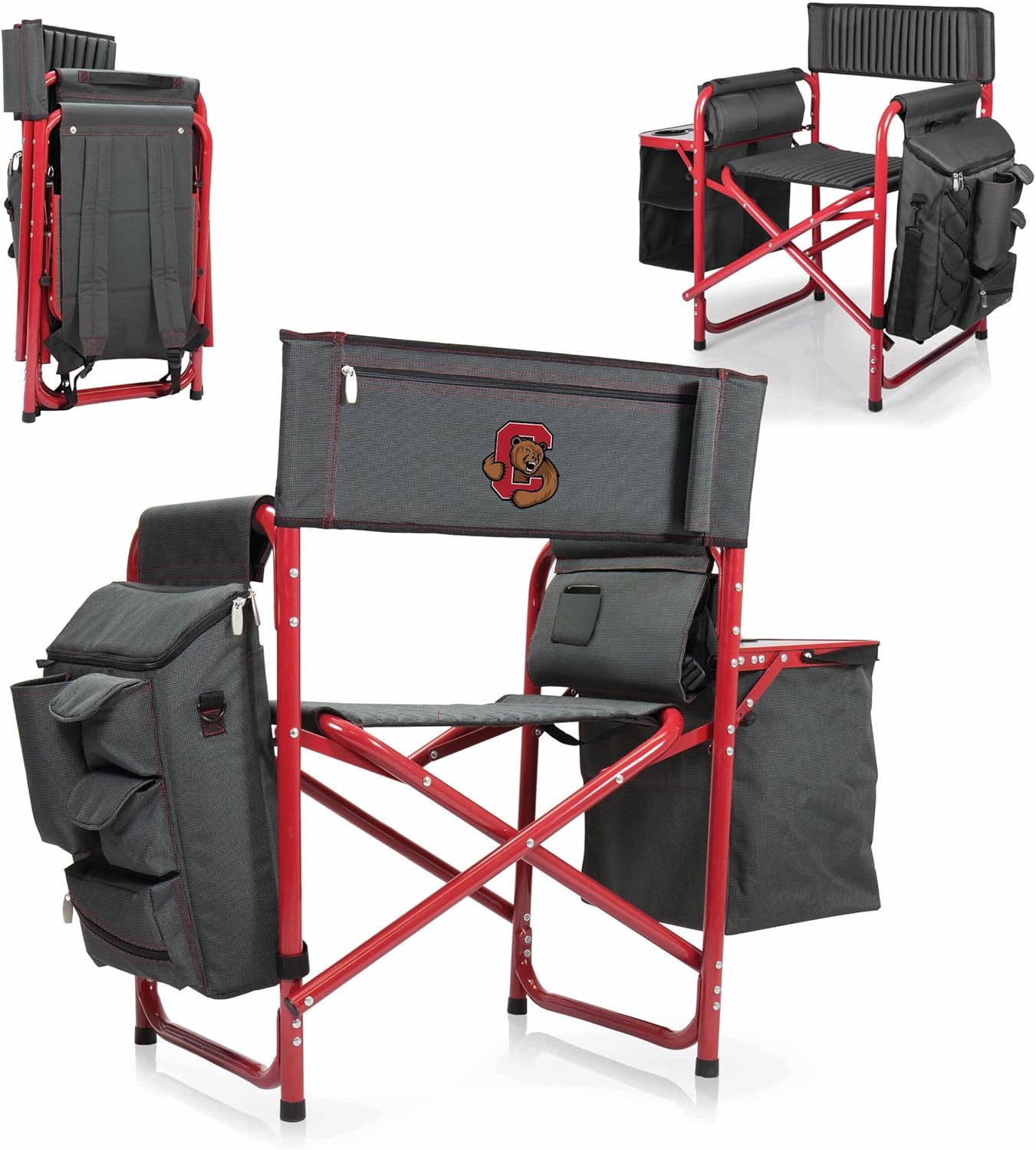 PICNIC TIME NCAA Oklahoma State Cowboys Fusion Camping Chair with Side Table and Soft Cooler - Beach Chair for Adults - Lawn Chair