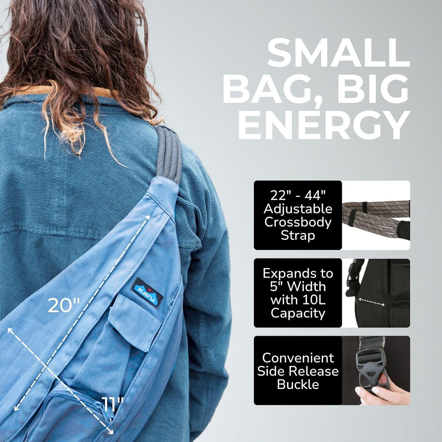 KAVU Rope Bag - Sling Pack for Hiking, Camping, and Commuting