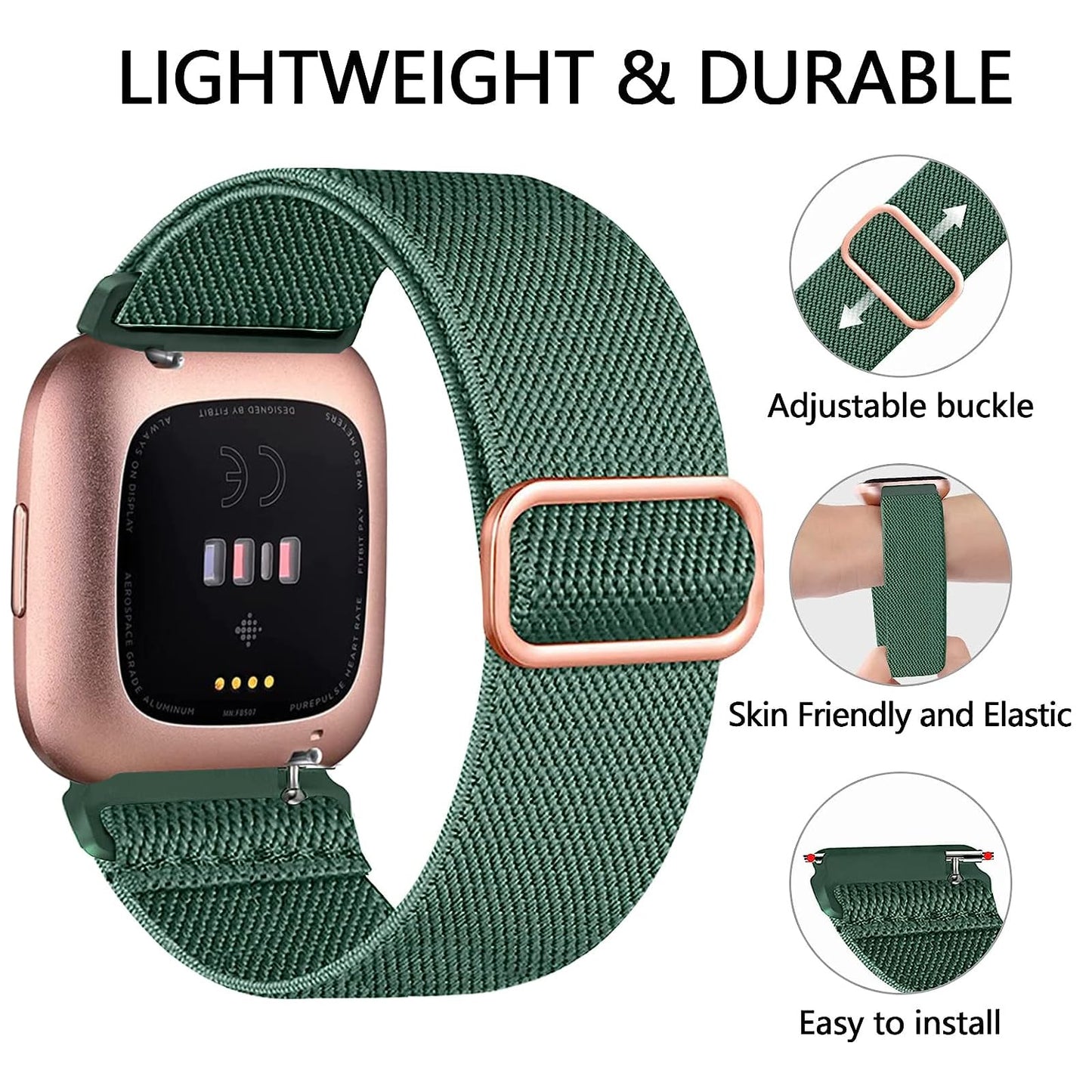 10 Pack Bands Compatible with Fitbit Versa 2 Bands/Fitbit versa 2 bands for women/Fitbit Versa/Versa Lite/Versa SE,Soft Adjustable Nylon Sport Band for Fitbit Versa Smart Watch Women Men