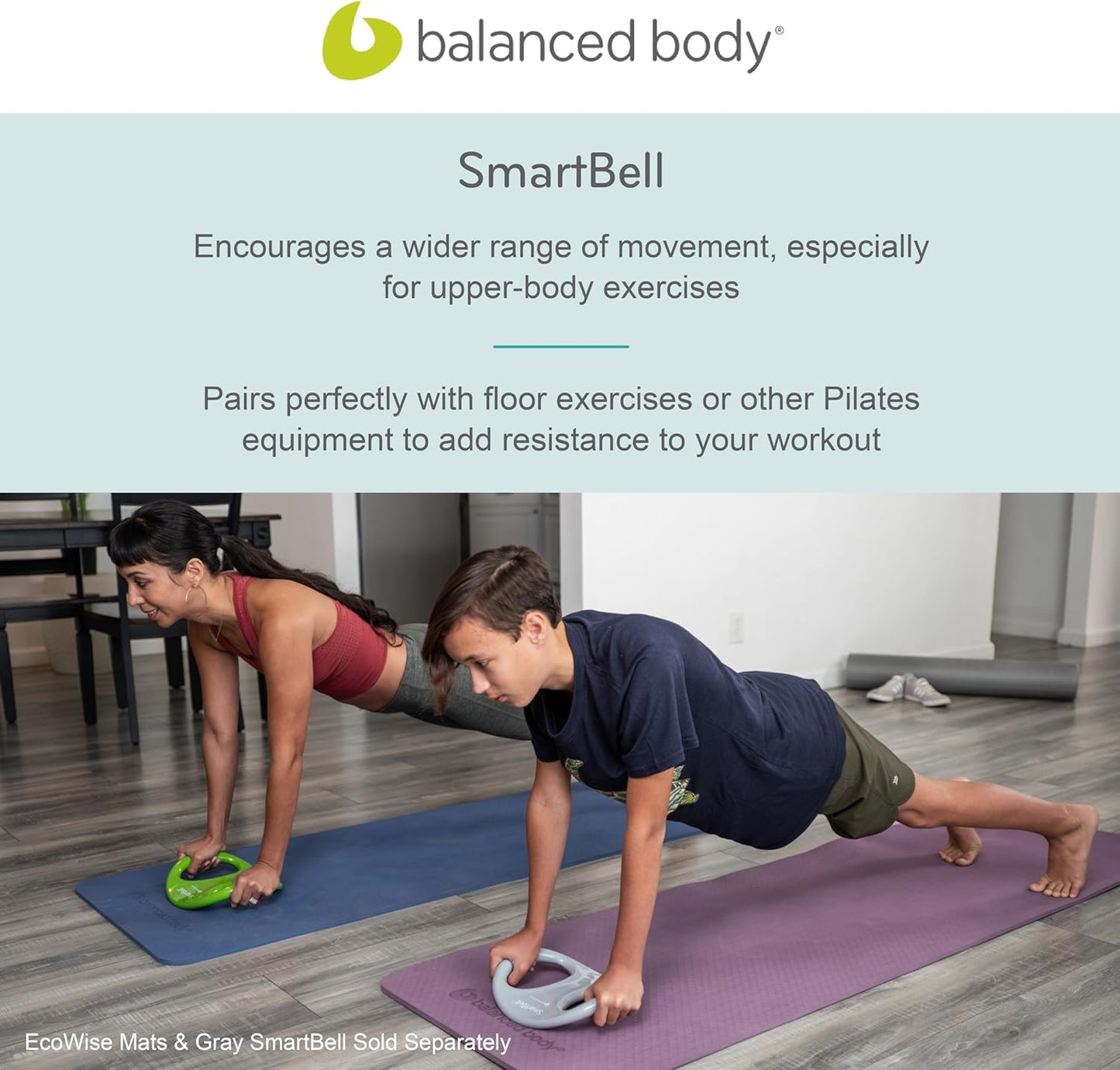SmartBell Ergonomic Pilates Dumbbell - Two-Handed Exercise Weight for Home Gym