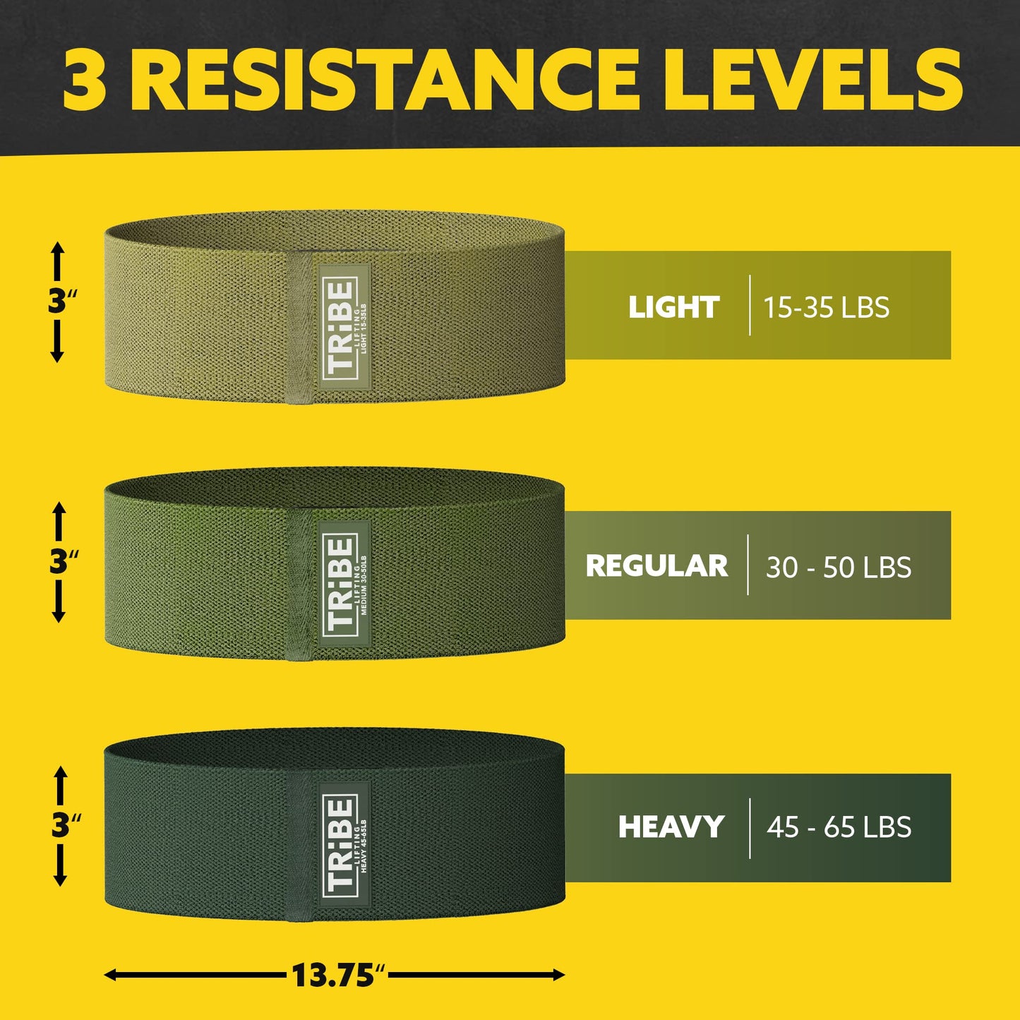 Fabric Resistance Bands for Working Out - Booty Bands for Women and Men - Exercise Set for Legs and Butt - Fitness Bands (Set of 8)