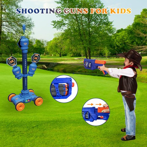 RedCrab Moving Target for Kids, Ring Toss 2-in-1 Moving Target Set with 3 Targets, Kids Shooting Games Toys, Sporting Games for Boys and Girls Ages 3+ Years Old