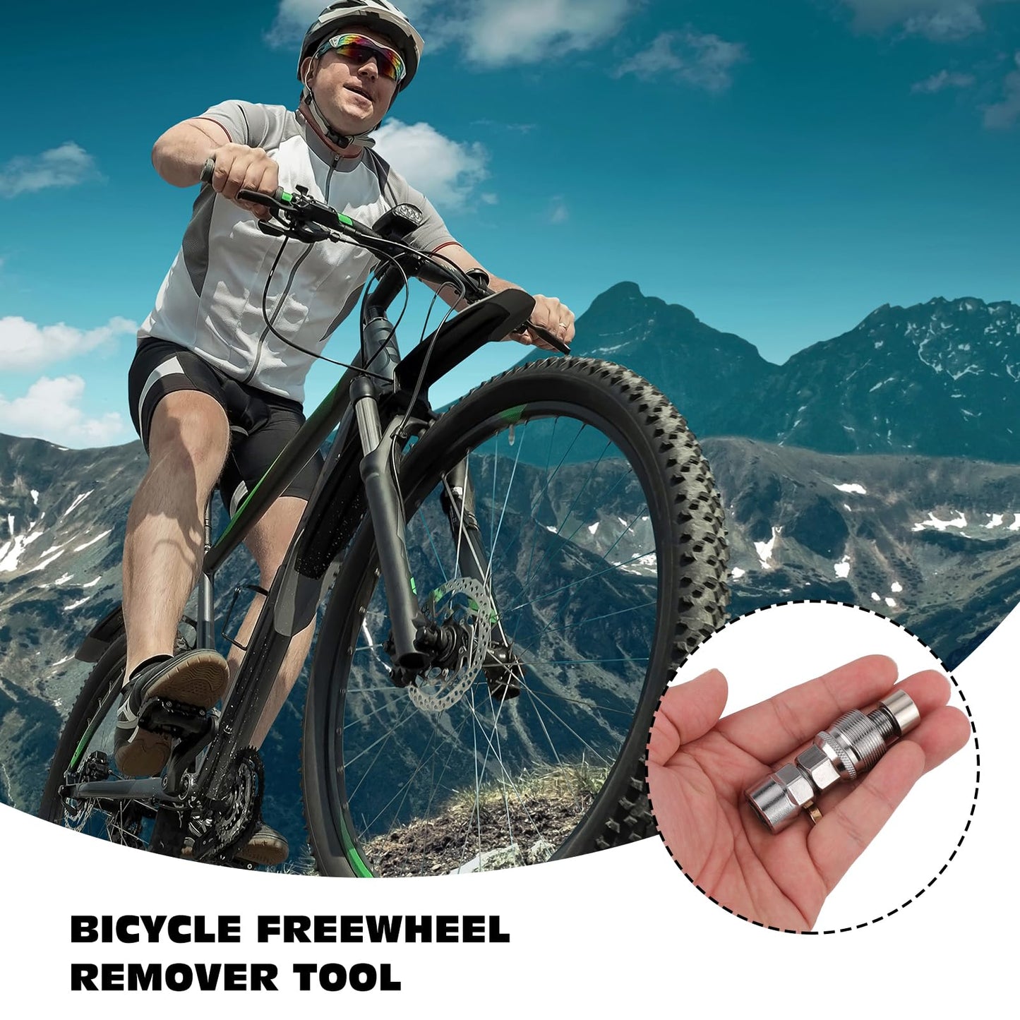 JUPSK Bike Crank Puller, Bicycle Crank Removal Tool Square Crankset Arm Remover Bike Crank Remover Bicycle Crank Extractor (Silver)