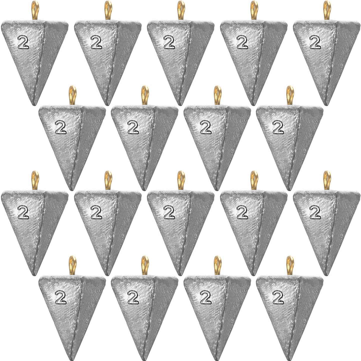 18 Pieces Pyramid Fishing Weights Sinkers Triangle Fishing Sinkers Rig Pyramid Sinkers for Ocean Saltwater Surf Bass Fishing Casting Gear Tackle (3)