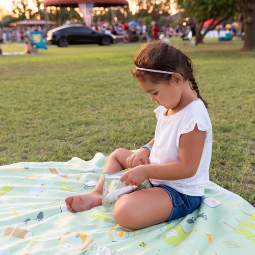 Bumkins Throw Blanket Towel, Toddler, Kids and Baby, Travel, Beach, Picnic, Outdoor Indoor Play, Soft, Lightweight, Microfiber Resists Sand and Debris, Reversible, 58in x 58in – Happy Campers