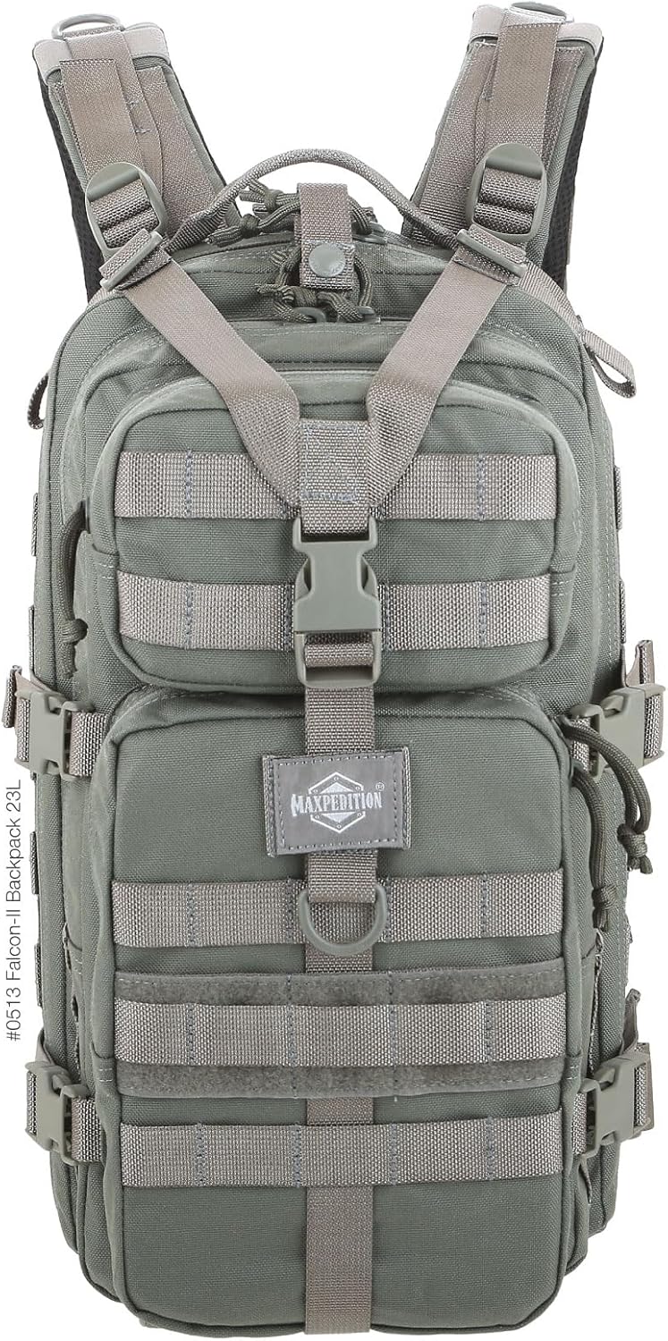MAXPEDITION Falcon-II Backpack, 23L Tactical Backpack, Survival Pack, Bug Out Bag, MOLLE Go Bag for EDC, 0513