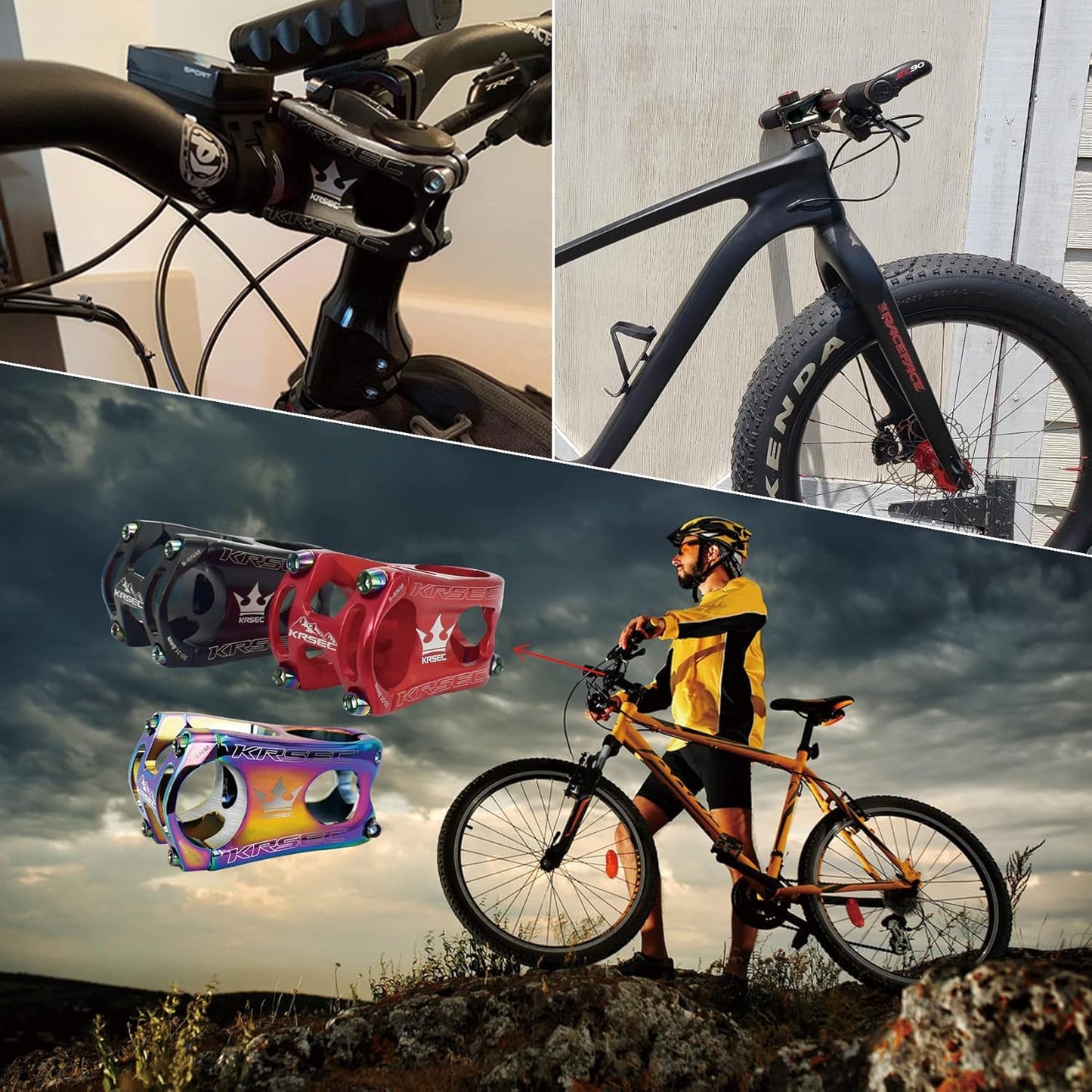 31.8 Stem 50mm Bike Stem Mountain Bike Stems Short Handlebar MTB Stem Aluminum Alloy for Most Bicycle,Road Bike,BMX,DH,FR,Fixie Gear Cycling Accessories