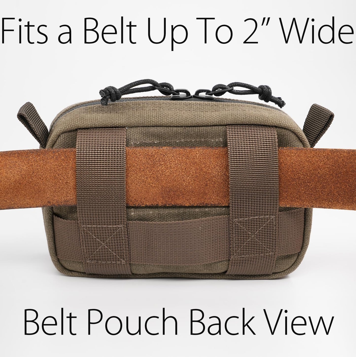 diodrio Belt Pouch for Men Women YKK Zippers EDC Pouch, Belt Bag Waist Pack for Traveling, Hiking, Outdoors, Water Resistant, Heavy Duty Waxed Canvas, Olive, Medium