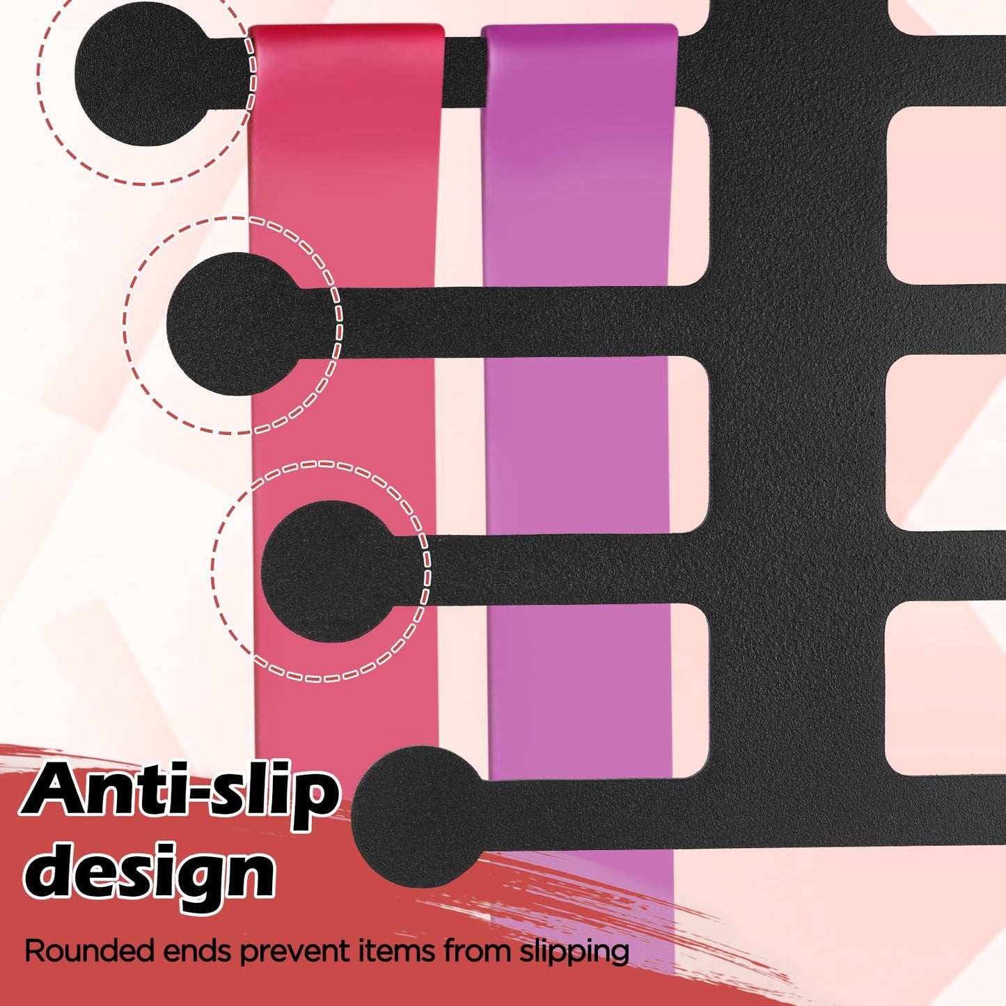 Jurtmy Resistance Rack Band Storage Hanger Gym Equipment Organizer, Multi Purpose Gym Equipment Storage Rack for Home, Chains,Weight Lifting Bands,Gym Accessories