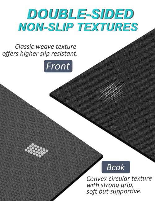 BEAUTYOVO 6' x 4' Large Yoga Mat, 1/4 Inch Extra Thick Yoga Mat Double-Sided Non Slip, Professional PVC Yoga Mats for Women Men, 24 Sq.Ft Large Exercise Mat for Yoga, Pilates and Home Workout