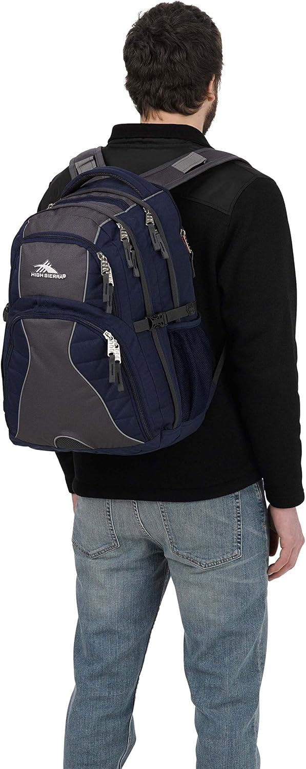 High Sierra Swerve Laptop Backpack, Crimson/Black, One Size