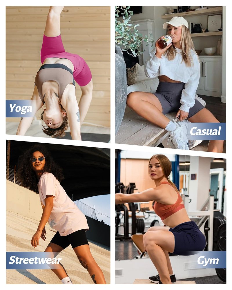 NexiEpoch 2 Pack Biker Shorts for Women - 3"/5"/8" Booty Volleyball High Waisted Black Spandex Shorts for Yoga Dance Workout