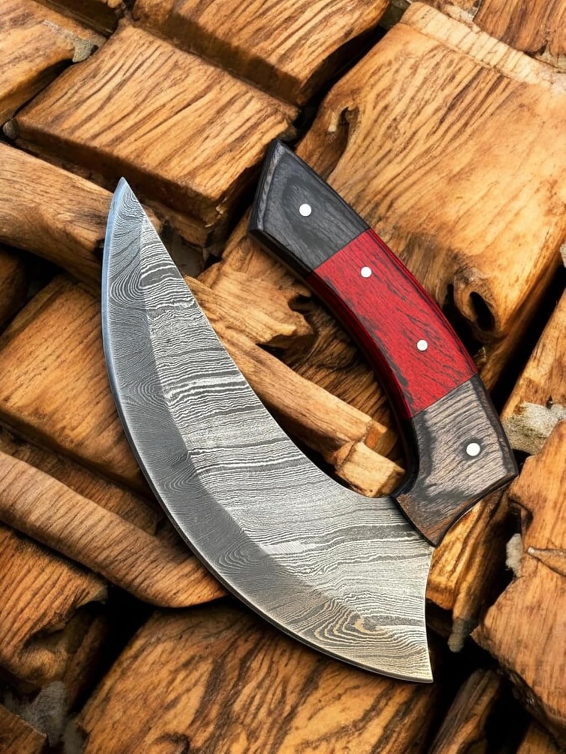 TTC-111 Custom Handmade Ulu kitchen Knife -Wood Handle (TTC-111)