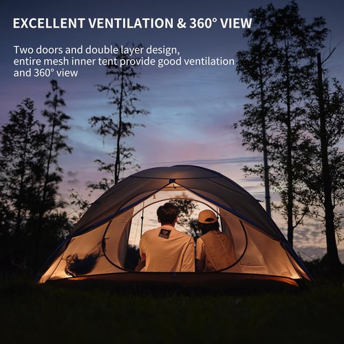 Naturehike Cloud River 2 Person 3 Person Backpacking Tent, Waterproof 2 Person 3 Person Tents for Camping