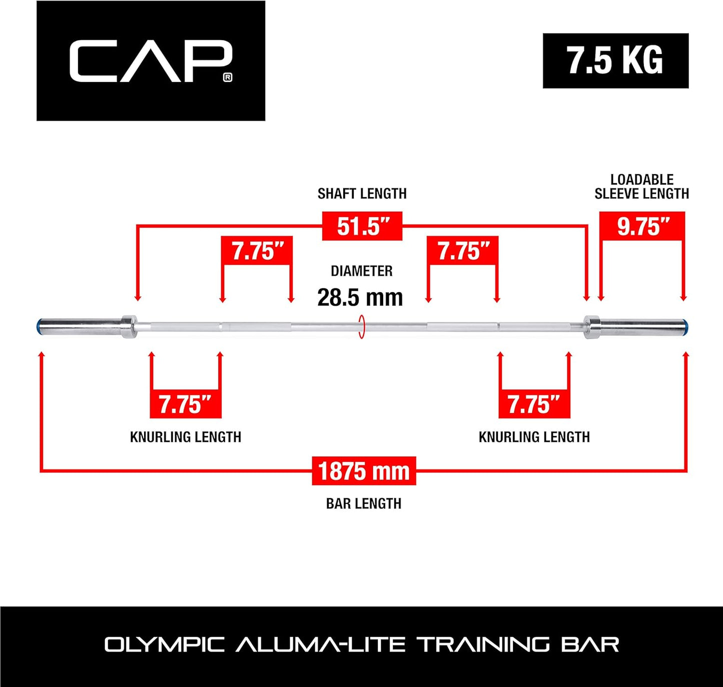 CAP Barbell Olympic Aluma-Lite Training Bar