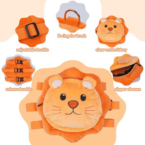 PUMYPOREITY Puppy Backpack Harness - Adjustable Small Dog Bookbag for Walking and Hiking - Portable Travel Backpack, Orange