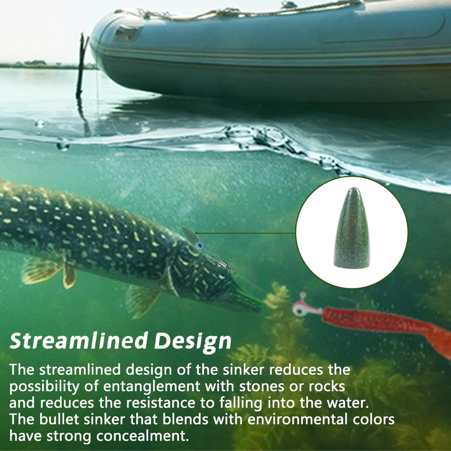 30Pcs Bullet Fishing Worm Slip Sinkers Weights - Texas Rig and Carolina Rig Weights for Bass Fishing Size 1/2oz 3/8oz 1/4oz 3/16oz 1/8oz 1/16oz (1/8oz)