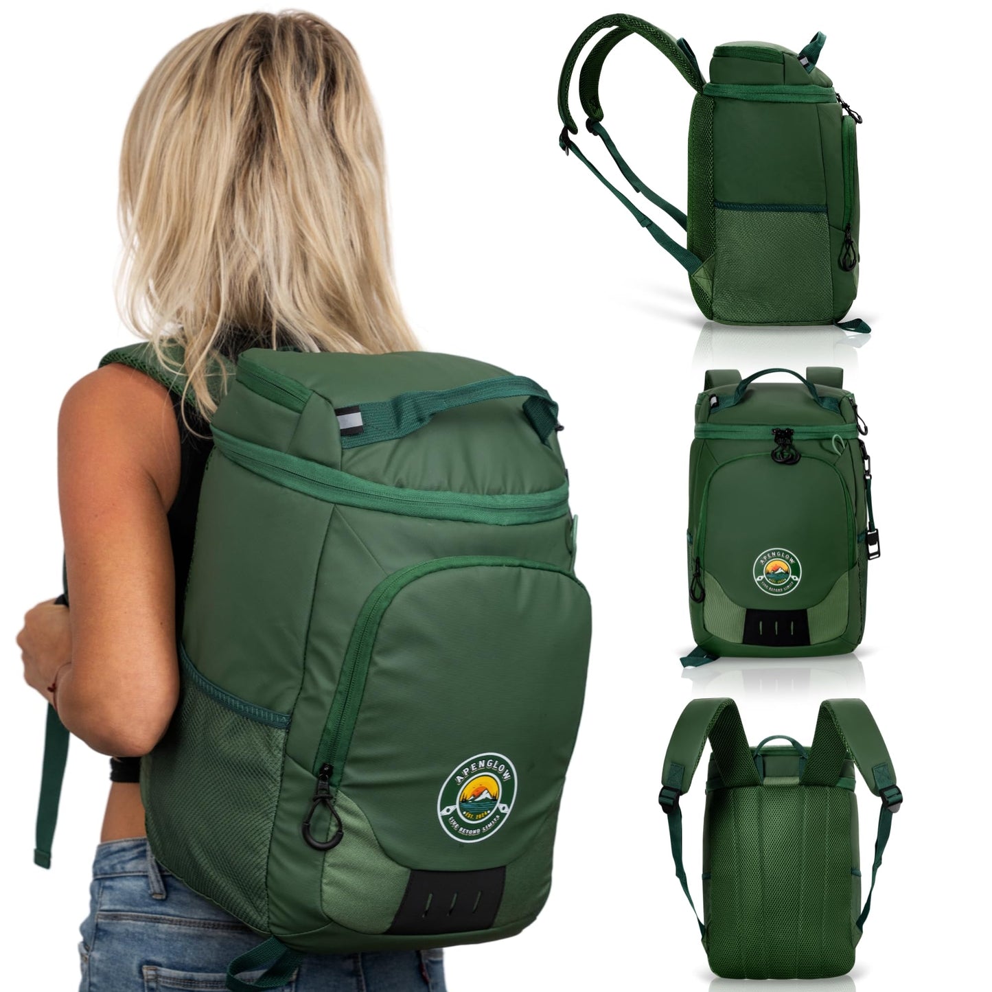 Apenglow Backpack Cooler – Leakproof Cooler Bag – Waterproof Holds 24 Cans