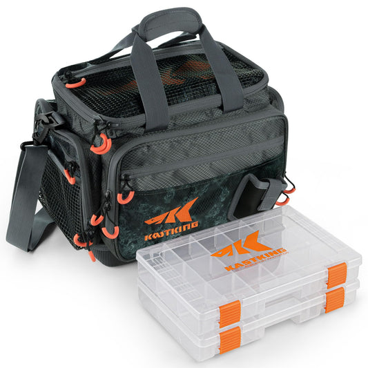 KastKing Fishing Gear & Tackle Bags - Saltwater Resistant Fishing Bags - Fishing Tackle Storage Bags,Medium-Hoss, (With(2) 3600 Trays,15x11x10.25 Inches)