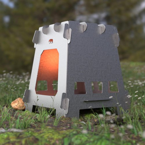 Multi Fuel Burning Camp Stove | Heater, Cooking, BBQ, Grill Folding and Portable Camping Stove with Bag | Outdoor Camping Event Campfire Wood Fire (Stainless Galvanized Steel)