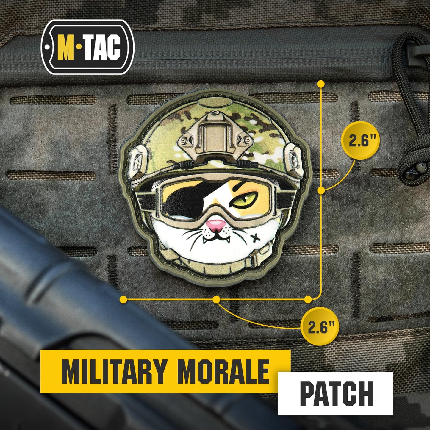 M-Tac Morale 3D PVC Patch MC - Funny Cat Badge for Tactical Military Army Gear with Hook Fastener (#12)