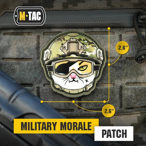 M-Tac Morale 3D PVC Patch MC - Funny Cat Badge for Tactical Military Army Gear with Hook Fastener (#12)