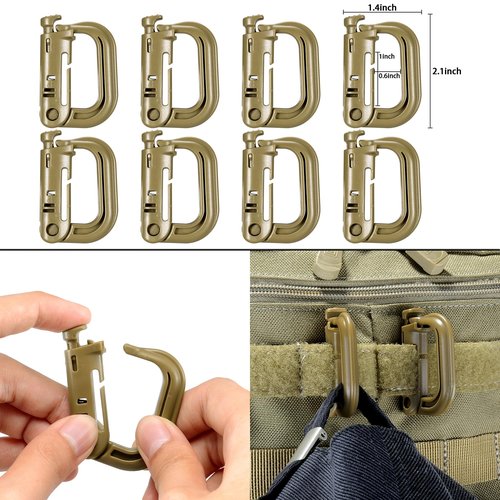 BOOSTEADY 36PCS Attachments for Tactical Backpack Vest Belt,D-Ring Grimloc Locking Gear Clip, Web Dominator Elastic Strings, Strap Management Tool Buckle,Hydration Tube Clips,Key Ring,MOLLE Bag