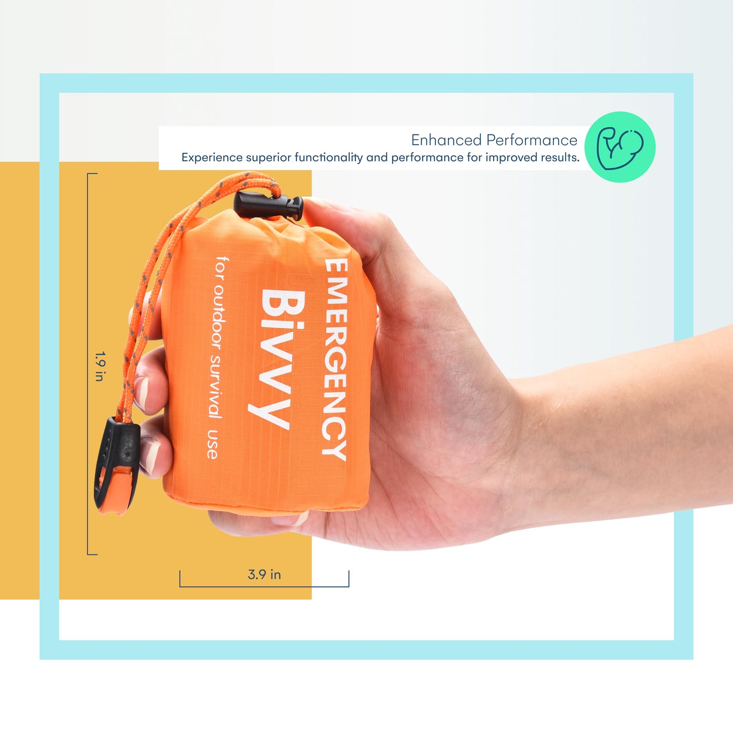 ACOWAY Survival Blanket - Bivy Sack - Emergency Sleeping Bags for Survival - Sleeping Bag Suit - Versatile Orange Outdoor Gear for Unmatched Protection and Durability - Set of 3.9 x 1.9in