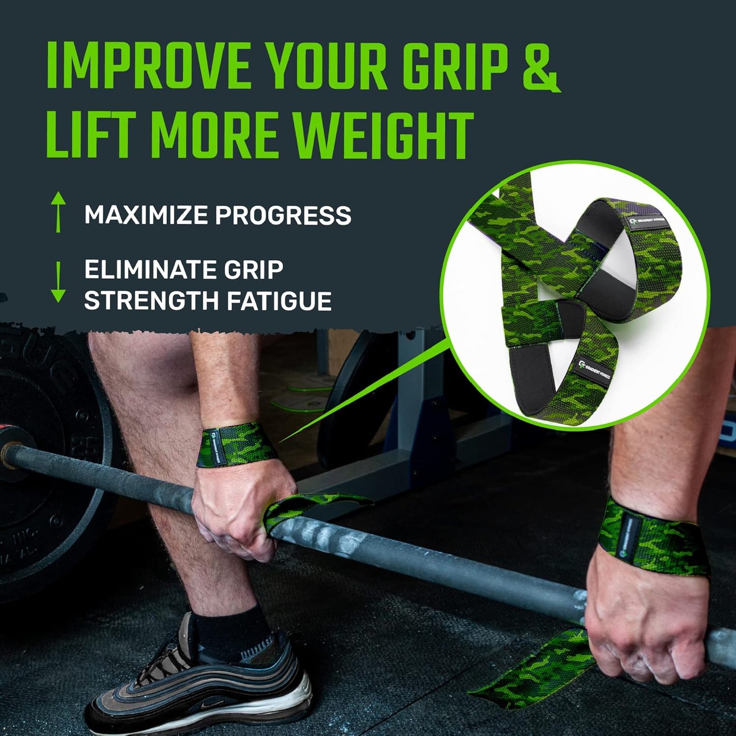Gradient Fitness Lifting Straps | Wrist Straps for Weightlifting, Deadlift Straps, Lifting Straps for Weightlifting, Straps for Weight Lifting, Weight Lifting Straps for Men/Women, Gym Lifting Grips