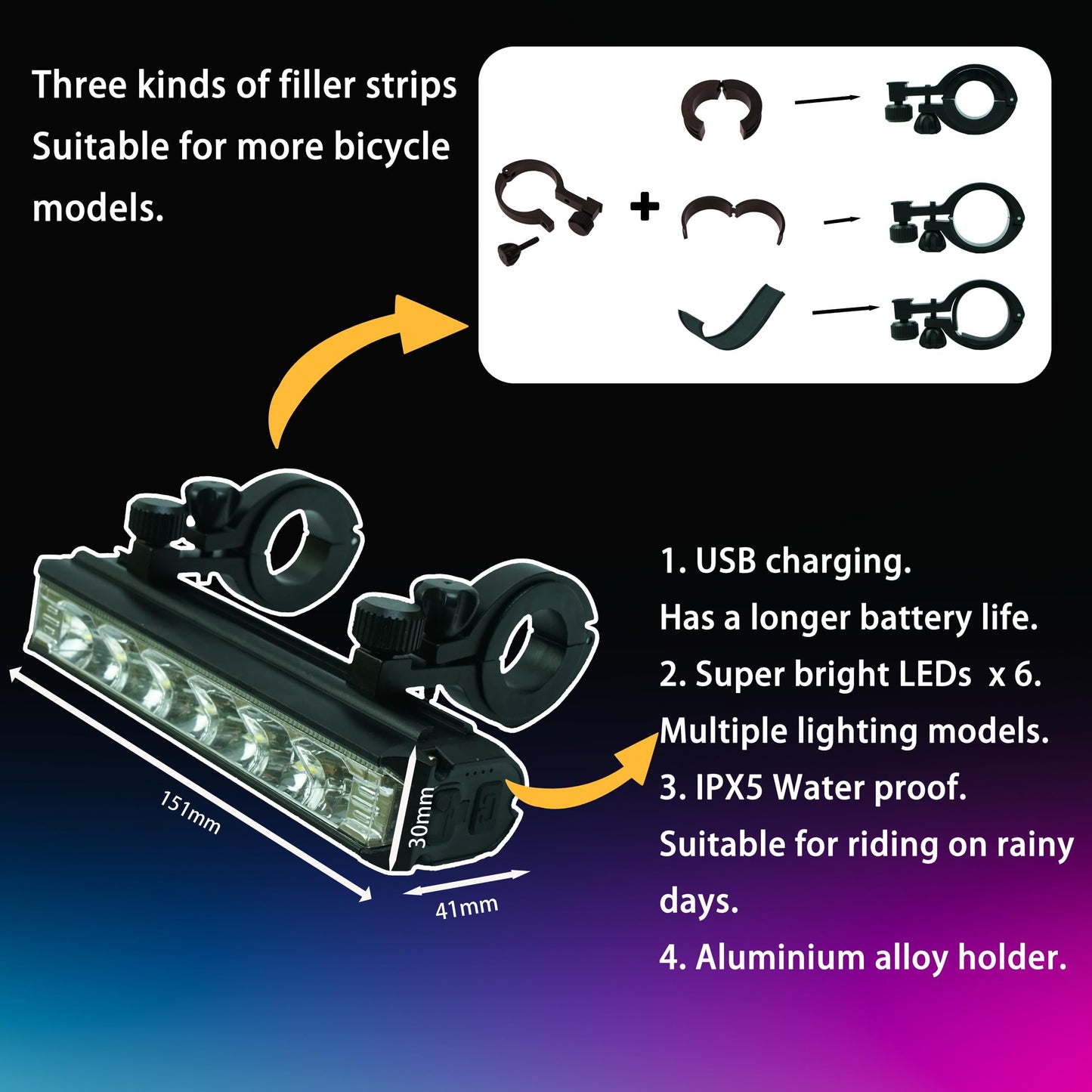 1400 Lumens Bike Lights Front and Back, with Remoto Control Brake Light,USB Rechargeable Bicycle Light,Super Bright 6 LED Bike Lights for Night Riding,Bike Headlight,IPX5 Waterproof, 3+5 Light Modes