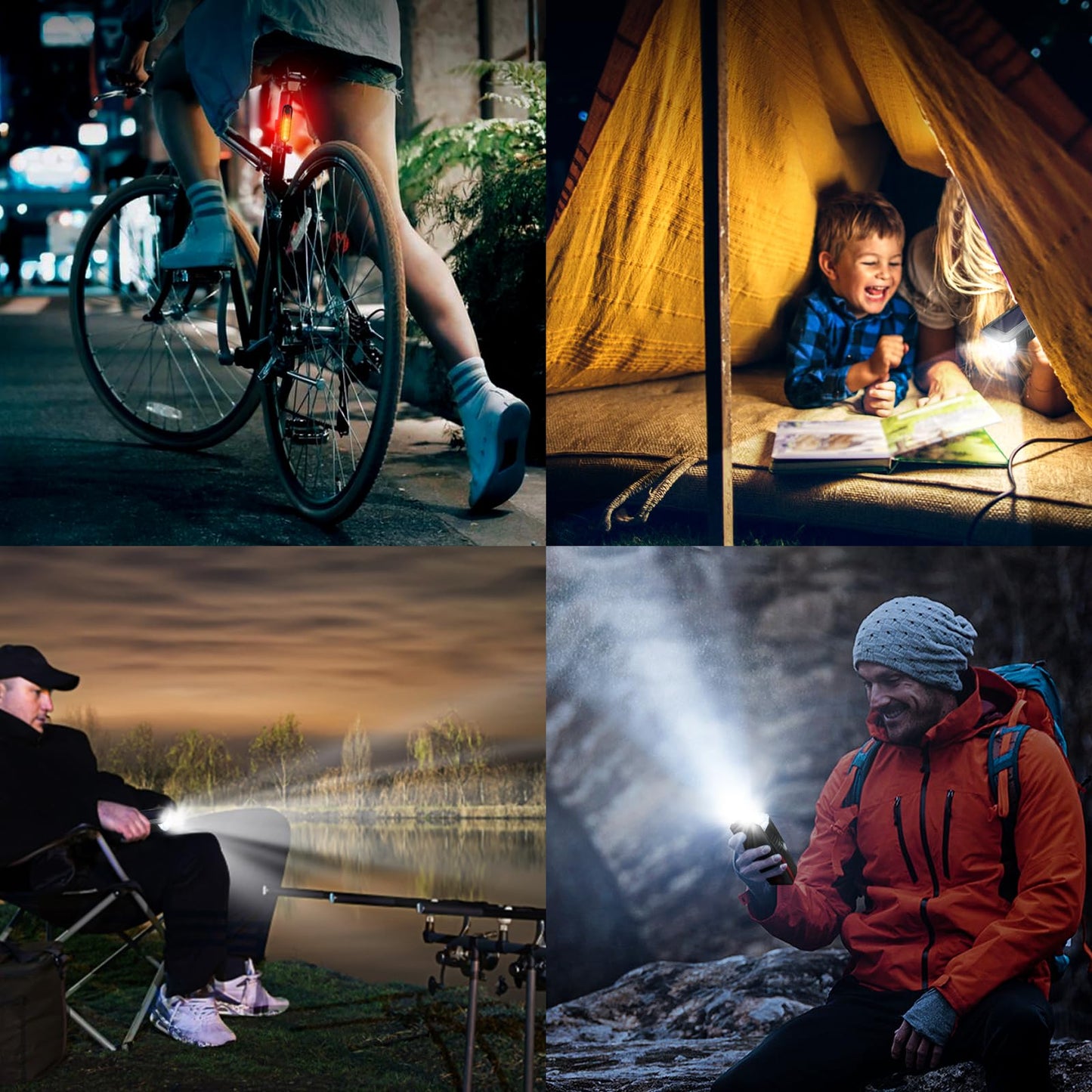 SODPE Bike Lights Front and Back, Super Bright Bicycle Lights for Night Riding, Upgrade Waterproof Solar and USB Rechargeable LED Bicycle Lights Headlight and Taillight IPX4 Waterproof for Men Women