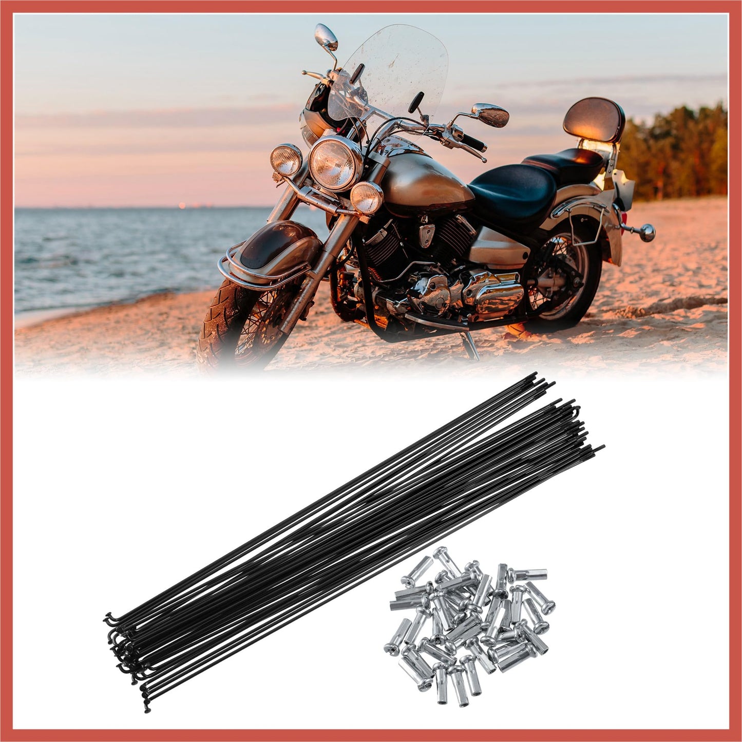 ACROPIX 36 Pcs Bicycle Steel Spokes 14G Bike Spoke 290mm Length with Nipples for Most Bicycle Car Parts