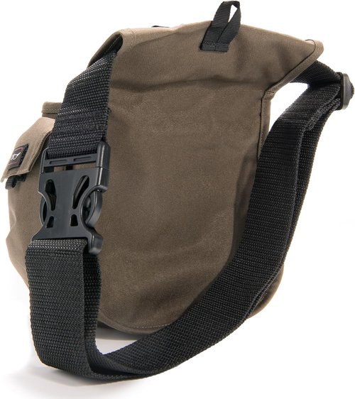 G.P.S Deluxe Double Shell Pouch - Rugged Shooting Range Bag With Adjustable Web Belt, Olive