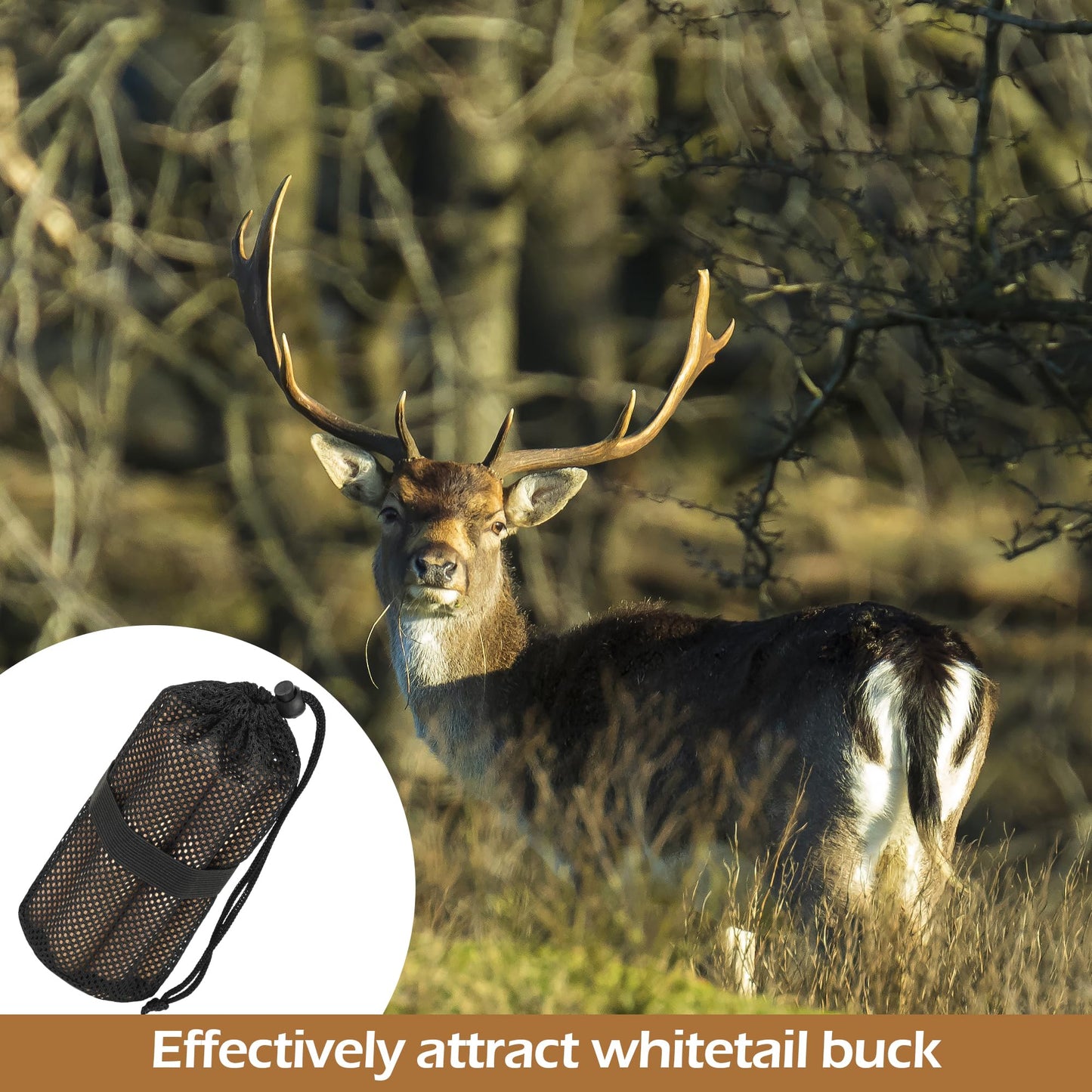 2 Packs Deer Call Hunting Bag Authentic Rattling Antlers Sound for Whitetail Bucks Deer Hunting Simulate Deer Game Caller Portable Attracting Rattle Bag Stocking Stuffer