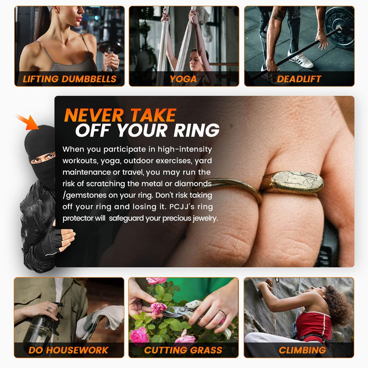 PCJJ Silicone Ring Protector Sleeve for Oura Gen 4, Metal Ring Guards for Women, 4PCS Heart-Shaped Covers for Gym & Travel (US4-14)