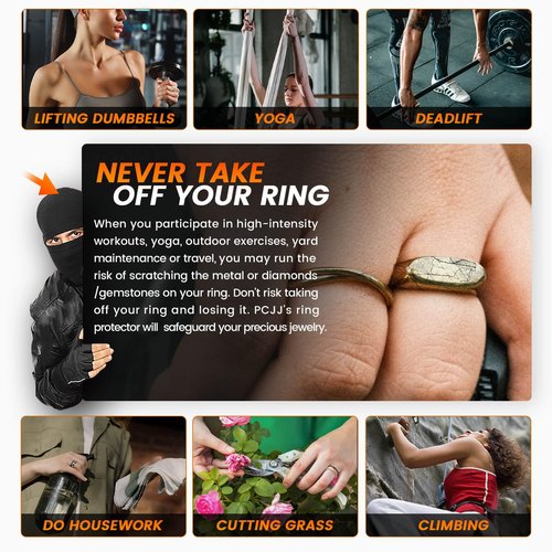 PCJJ Silicone Ring Protector Sleeve for Oura Gen 4, Metal Ring Guards for Women, 4PCS Heart-Shaped Covers for Gym & Travel (US4-14)