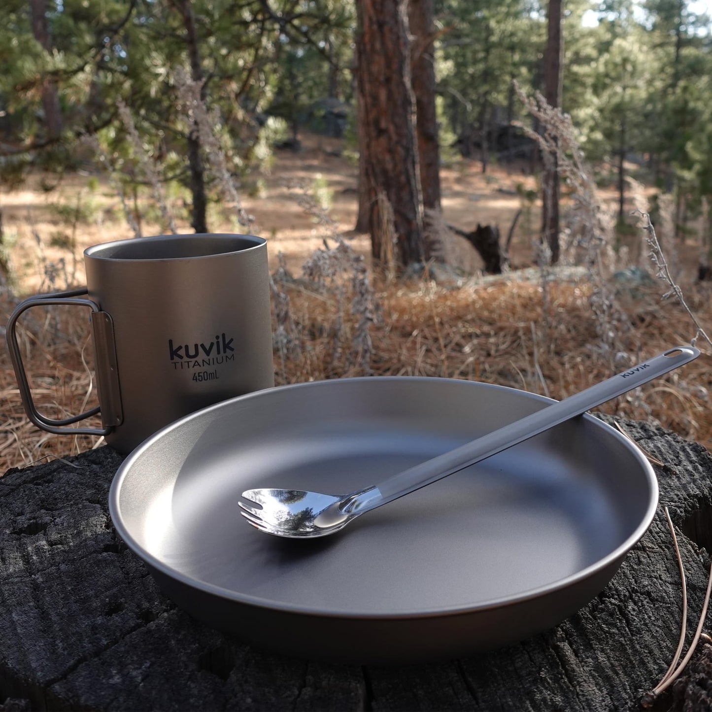 Kuvik Titanium Plate 7.7" Diameter (195mm) - Ultralight and Compact Dinner Plate for Backpacking, Camping, and Survival