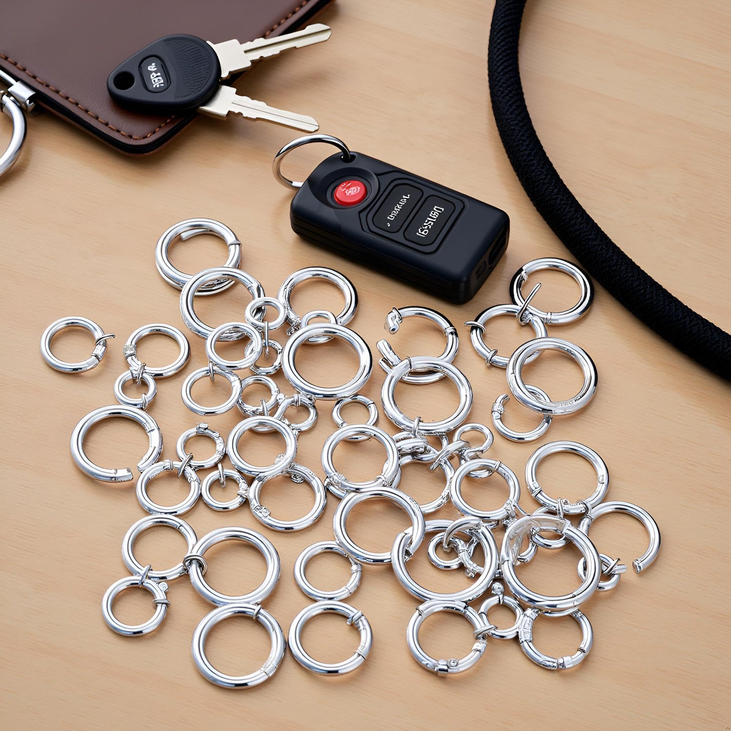 16Pcs Silver Trigger Spring O Rings Key Chain Rings - Metal Round Carabiner Clip, Key Rings for Car Keys, Circle Spring Key Ring for Handbag Purse Dog Leashes,Accessory and Keychain Carabiners
