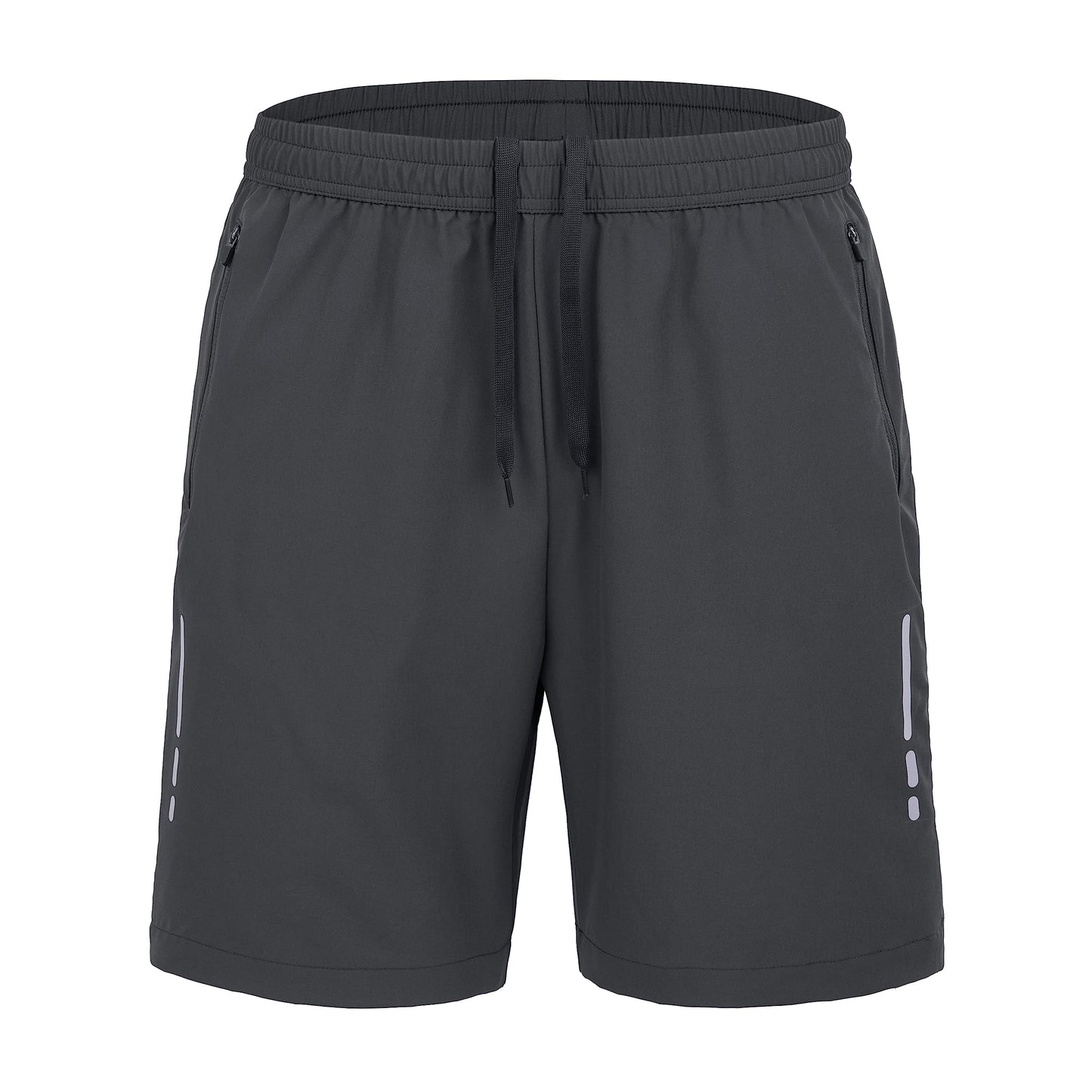 Laijar Men's Athletic Hiking Shorts 7" Quick Dry Lightweight Active Workout Running Gym Sports Shorts with Zipper Pockets Dark Gray M